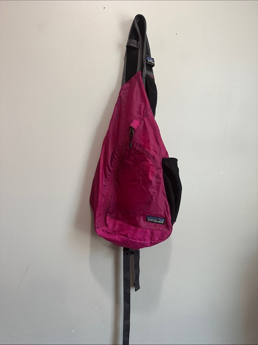 Patagonia Fuchsia Sling Bag with Black Strap
